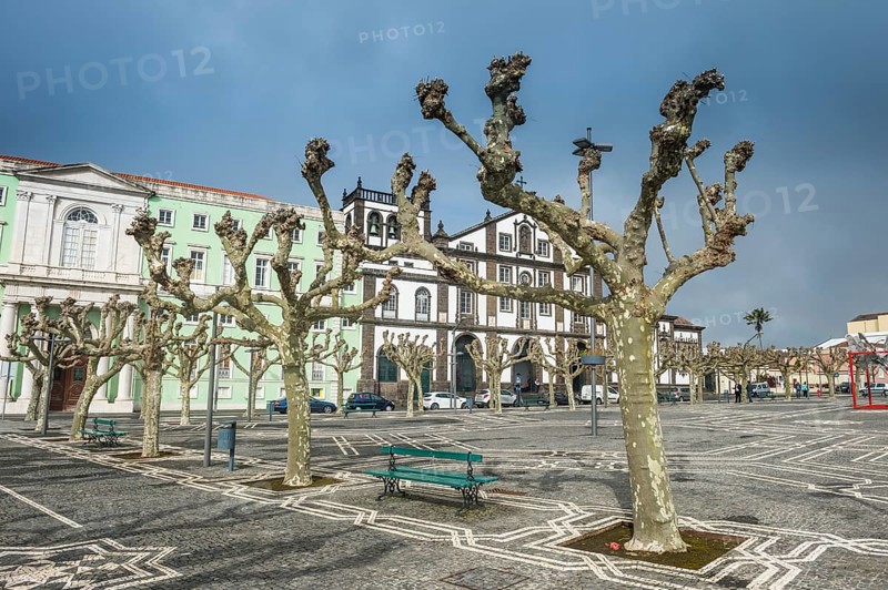 5 th of October square in the historic town of Ponta Delgada