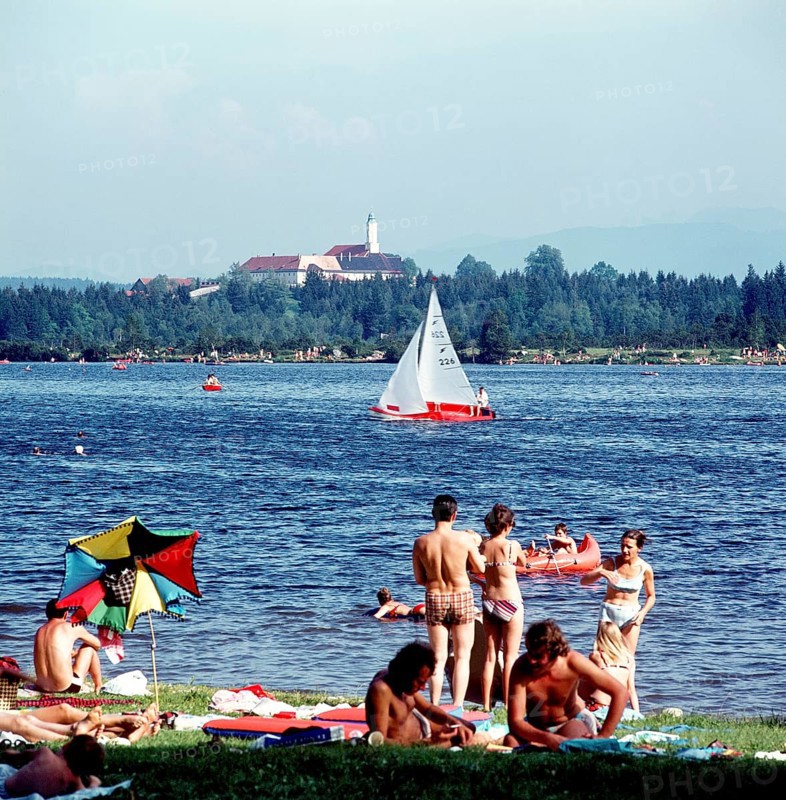 Kirchsee in front of Reutberg Monastery near Ad Toelz
