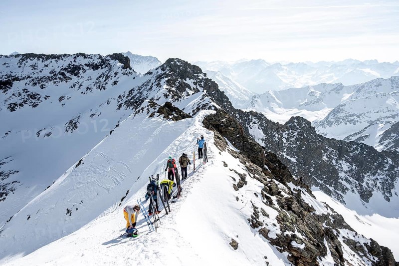 Mountaineers at the summit of the Sulzkogel