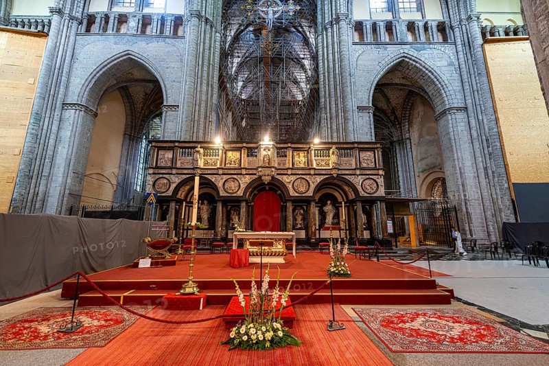 Interior of the Unesco world heritage site Tournai Cathedral