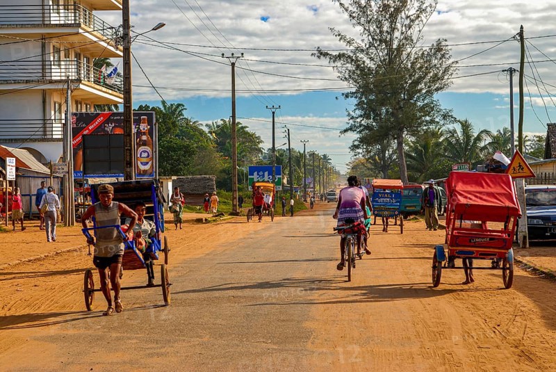 Walking rickshaws in Manakara on the east coast of Madagascar