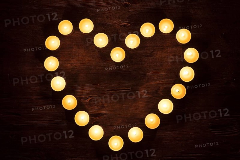 Heart-shaped tea lights