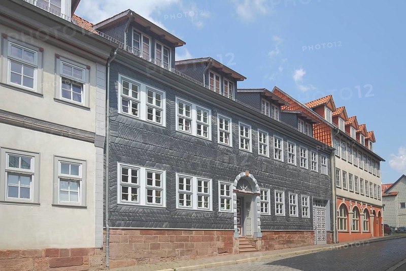 Historic building with slate shingles