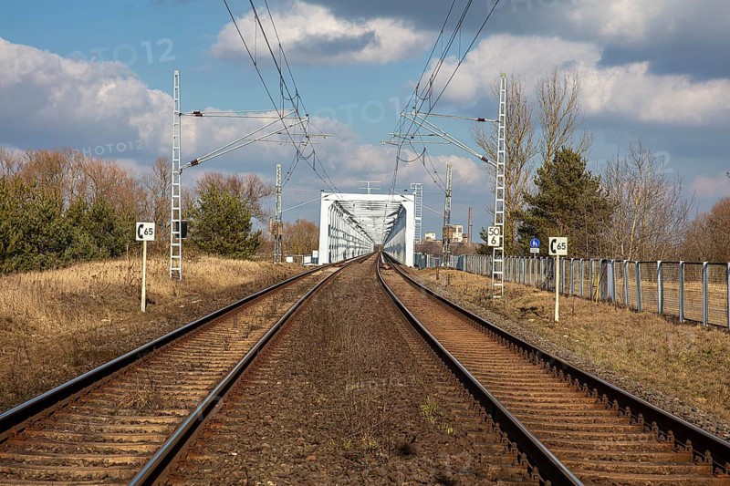 Railway line in Wittenberge on the Elbe