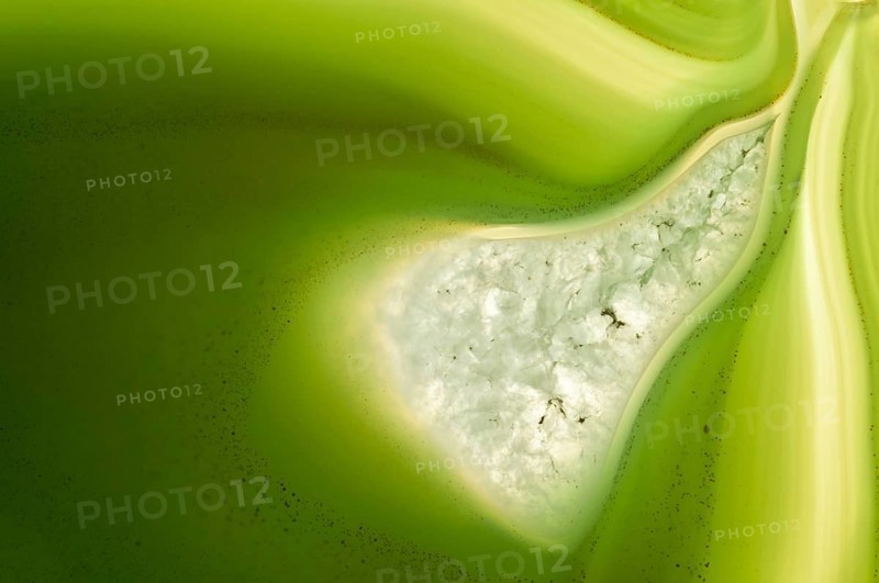 Thin slice of green agate