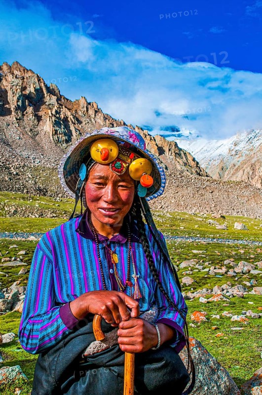 Pilgrim before Mount Kailash