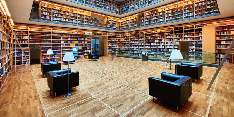 Interior view of the book cube