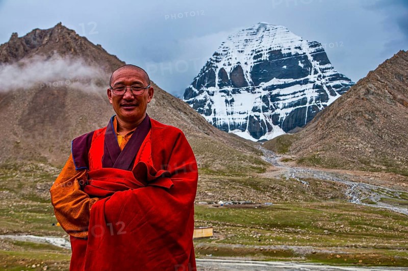 Monk before Mount Kailash