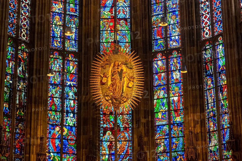 Splendid interior in the Unesco world heritage site the Aachen cathedral