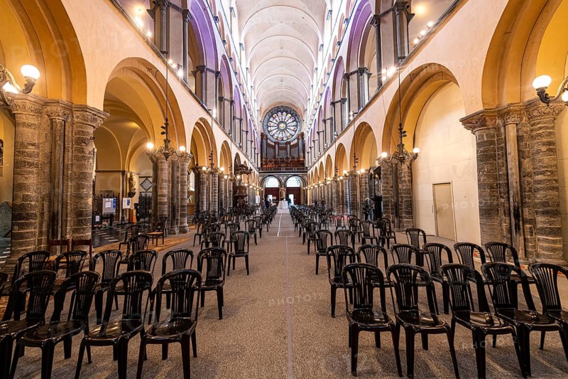 Interior of the Unesco world heritage site Tournai Cathedral