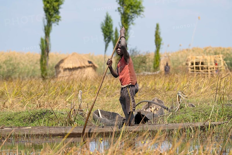 Local man on canoe