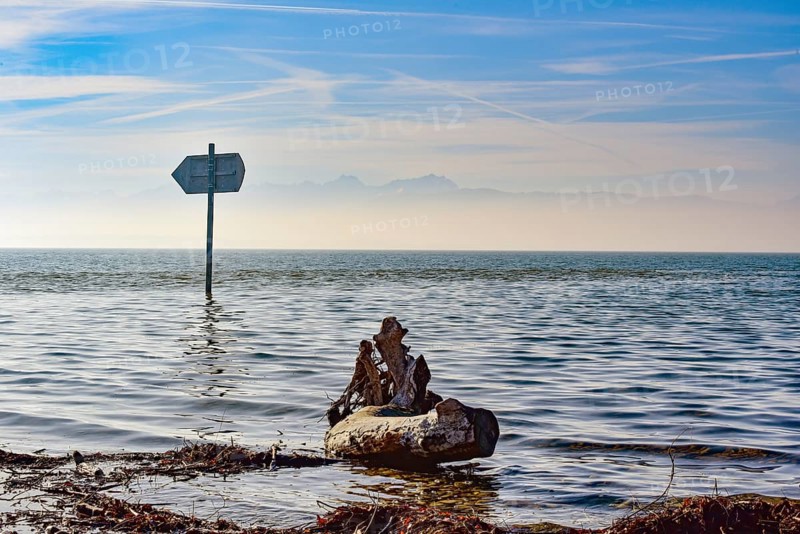 Lake sign on Lake Constance near Lindau