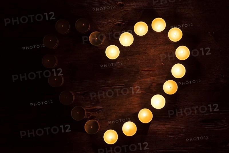 Heart-shaped tea lights