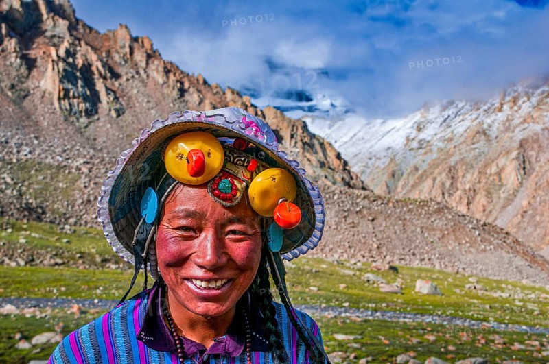 Pilgrim before Mount Kailash