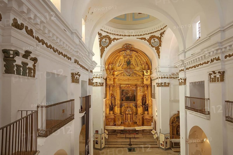 Interior view with gallery of the church Iglesia de San Francisco Javier