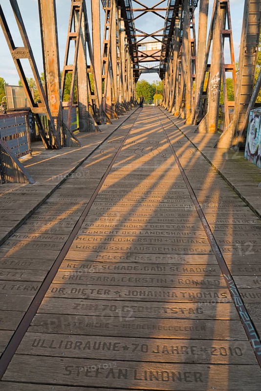 Historic lift bridge over the Elbe