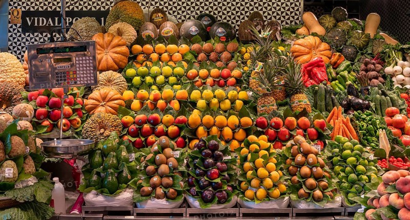 Market stall in the La Rambla market hall