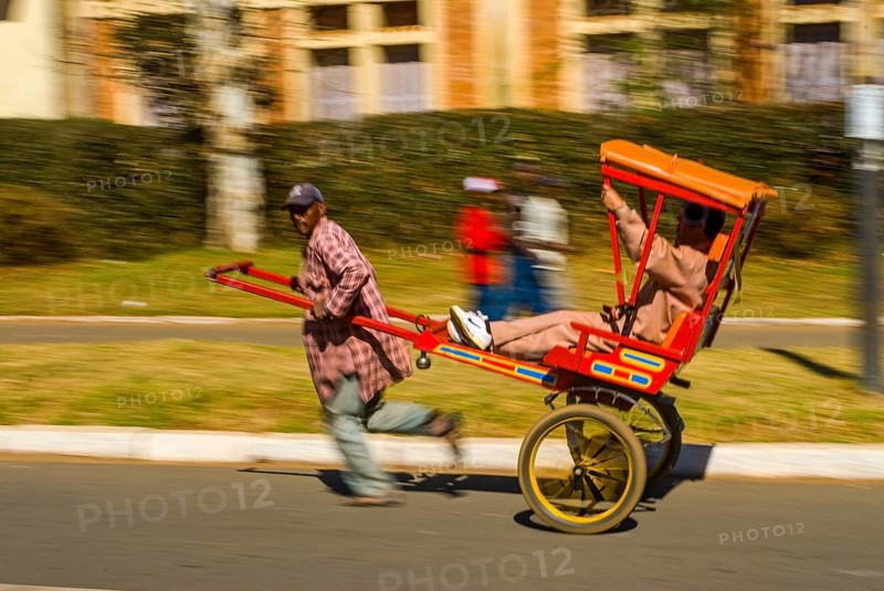 Walking rickshaw in Antsirabe