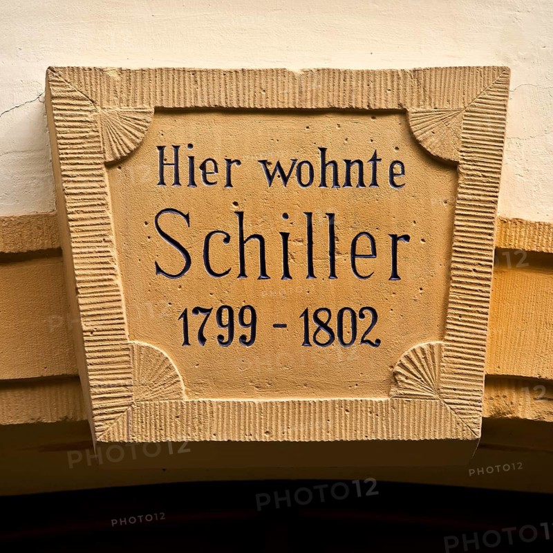 Sign on the house where Friedrich von Schiller lived from 1799 to 1802