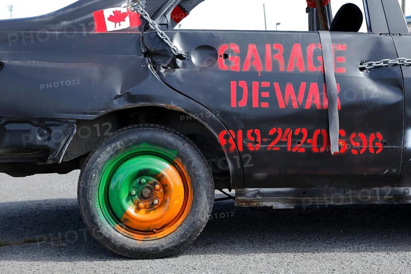 Damaged car at Demolition Derby