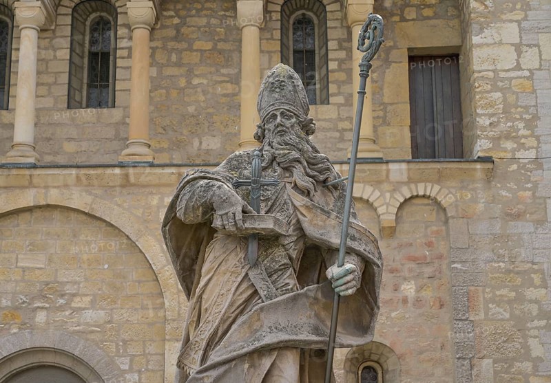 Statue of St. Boniface in front of the cathedral