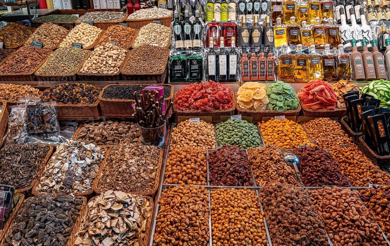 Market stall in the La Rambla market hall
