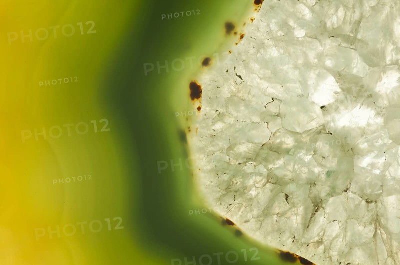 Thin slice of green agate