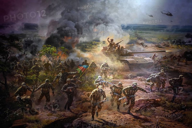 Mural in an exhibition hall of the Independence Memorial Museum
