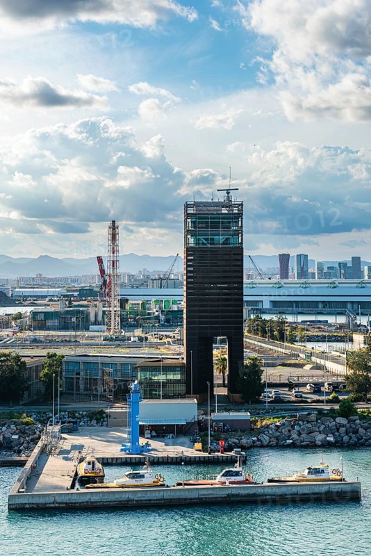 Control Tower and Pilots Dock in Port of Barcelona