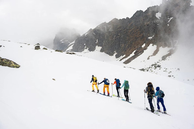 Ski tourers in winter