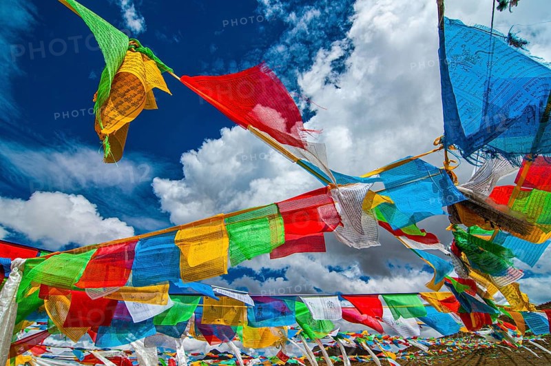 Prayer flags along the friendship highway