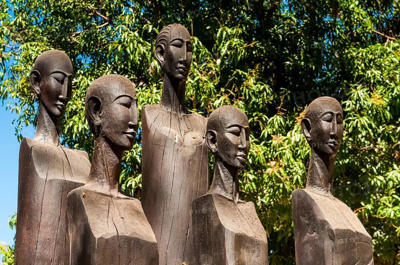 Local wooden art statues in the Ankarafantsika National Park