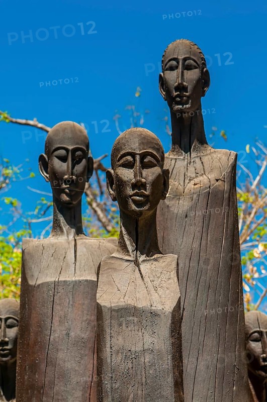 Local wooden art statues in the Ankarafantsika National Park