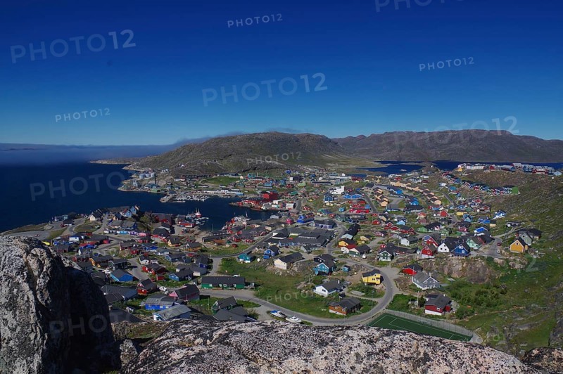 View over colourful houses