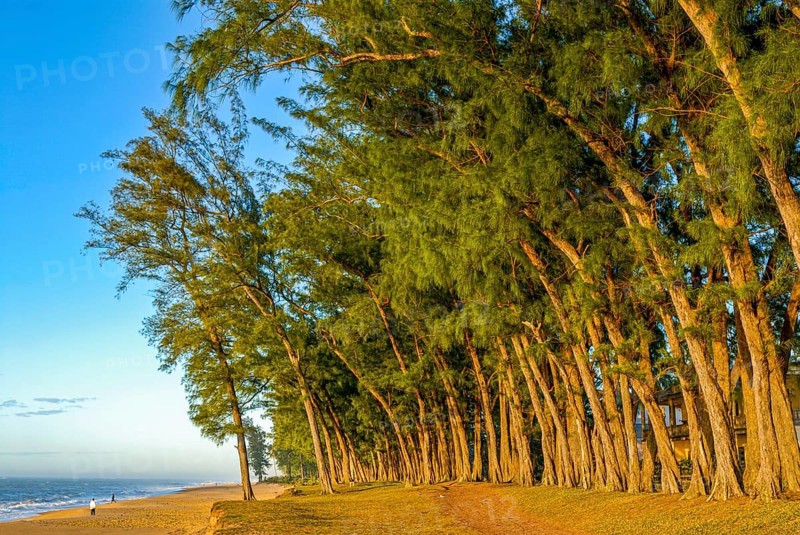 Long sandy beach in Manakara on the east coast of Madagascar