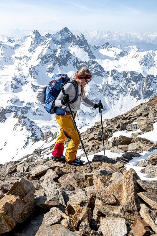 Mountaineer at the summit of the Sulzkogel