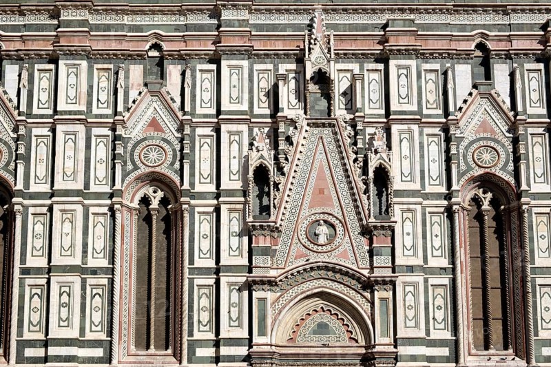 Colourful marble facade