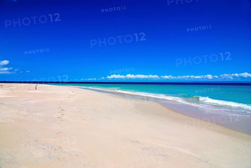 White sand beach on the Island Ile Sainte-Marie although Nosy Boraha