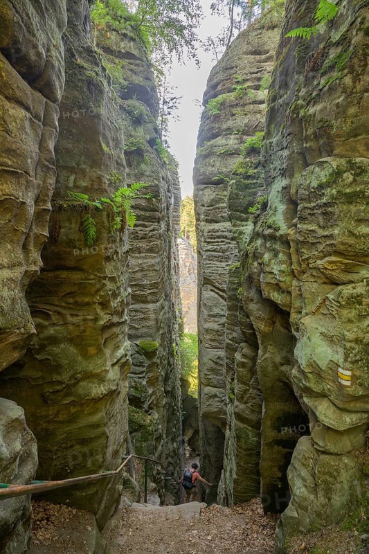 Narrow passage at the Prachov Rocks