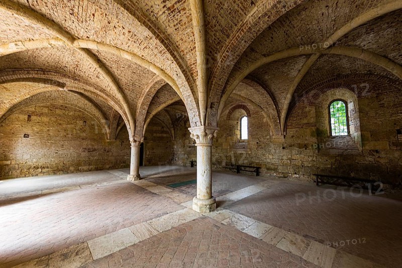 Vault of the church ruins of the Abbey of San Galgano