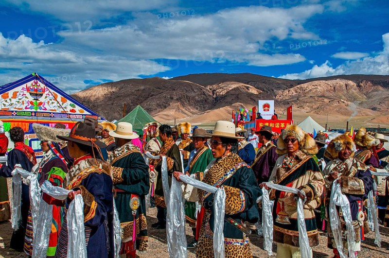 Traditional festival of the tribes in Gerze Western Tibet