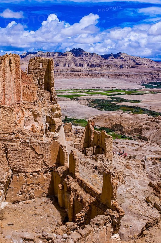 Collapsed houses in the kingdom of Guge