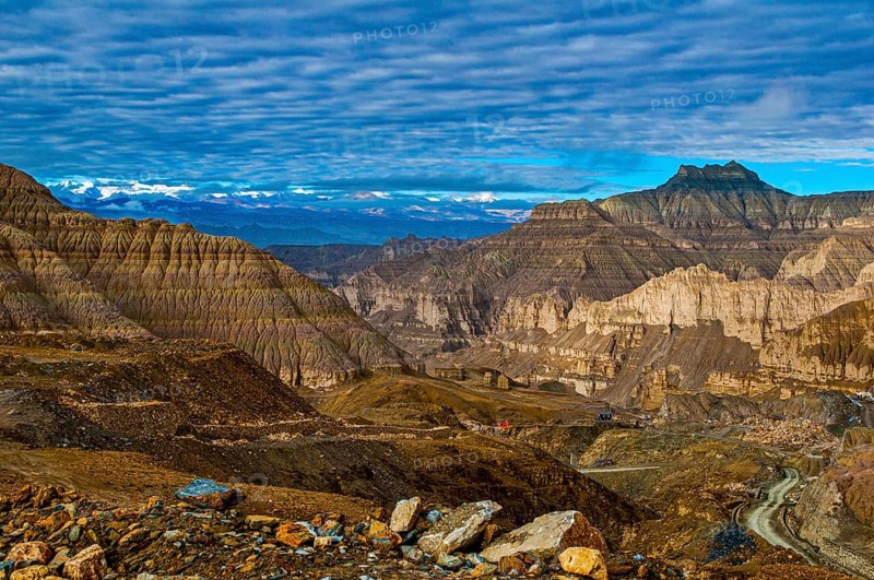 Eroded mud landscape in the kingdom of Guge