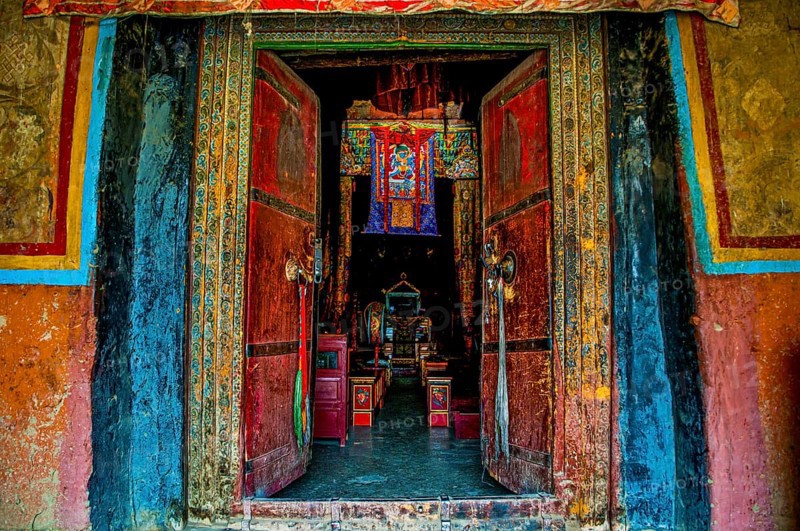 Entrance to an old temple in the kingdom of Guge