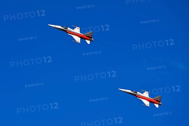 Formation flight of the Patrouille Suisse with the Northrop F-5E Tiger II