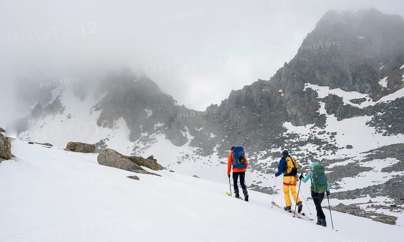 Ski tourers in winter
