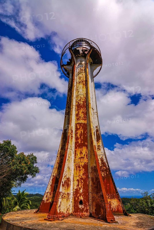 Rusty lighthouse on the northern beach of the Island Ile Sainte-Marie although Nosy Boraha