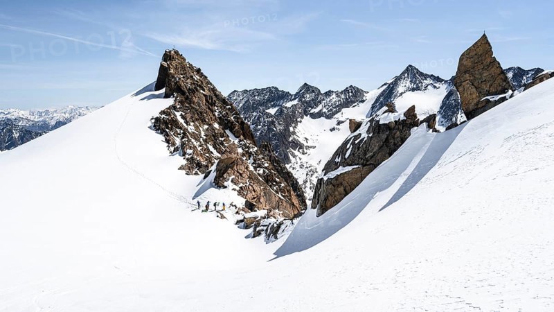 Ski tourers at the Turmscharte