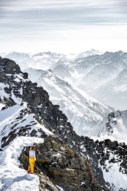 Mountaineer at the summit of the Sulzkogel