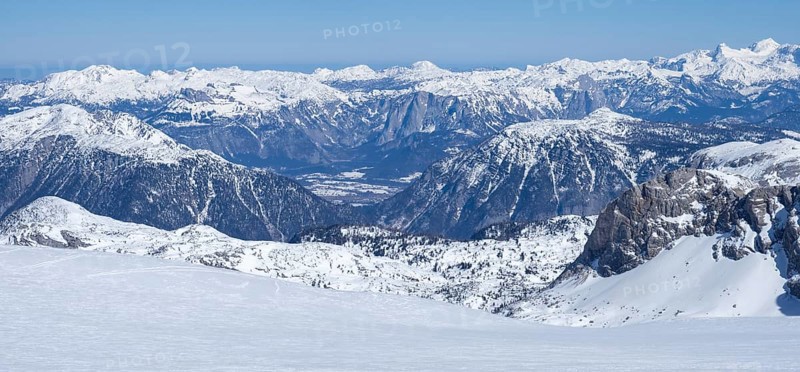 Blue sky over winter landscape